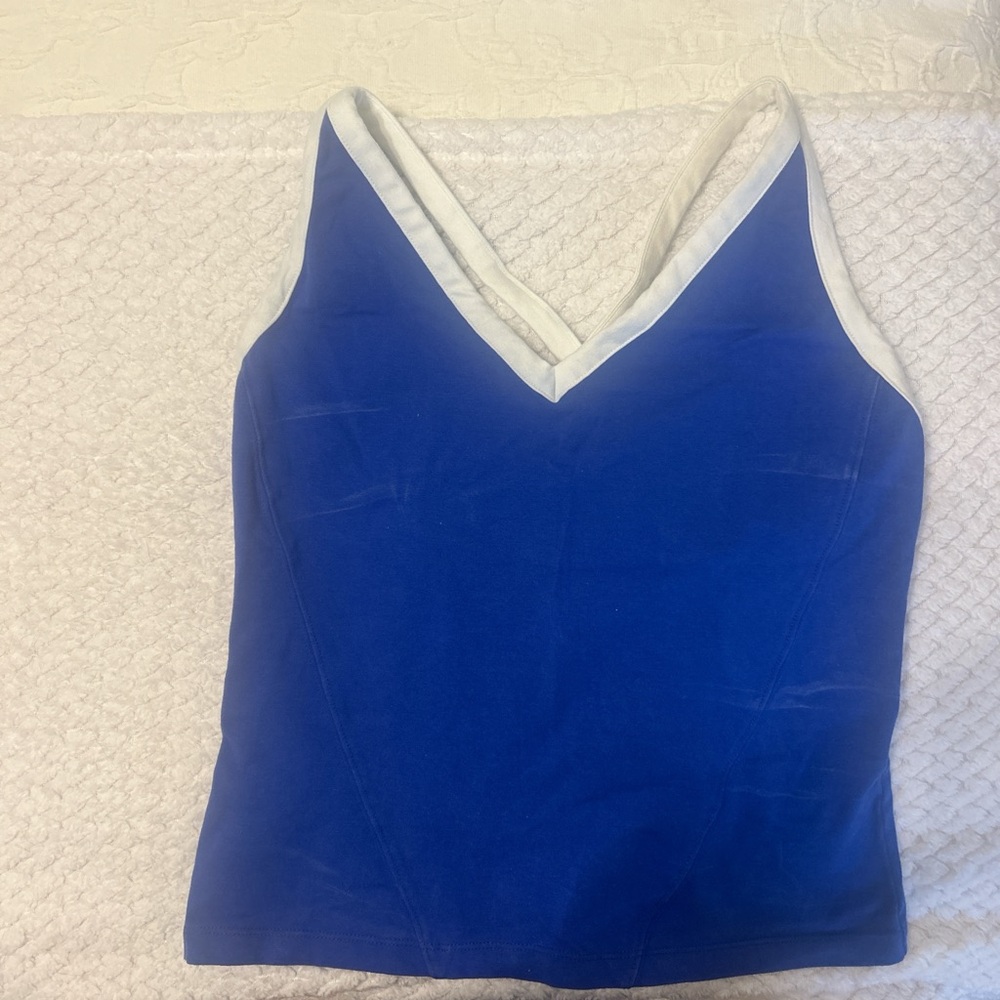 Elegant Royal Blue V-Neck Tank Top